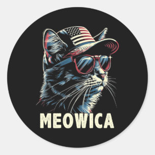 Juli Katze Meowica Katze Lover USA Amerika Runder Aufkleber