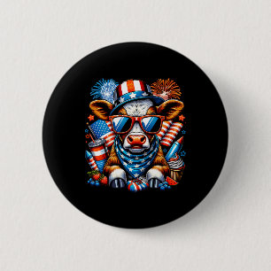 Juli Kuh Heifer Patriotischer Kuh Bauer Button