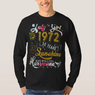 Juli Mädchen 1972 Sonnenblumen Schmetterlinge 50. T-Shirt