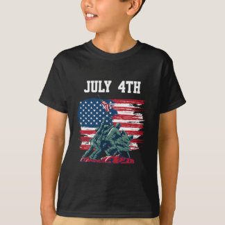 Juli Männer Amerikanische Flaggen Jungen Unabhängi T-Shirt