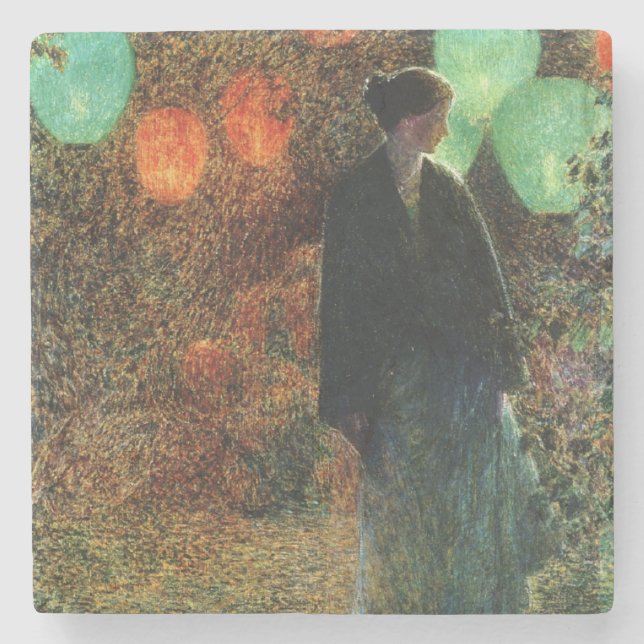Juli Night (von Childe Hassam) Steinuntersetzer (Vorderseite)