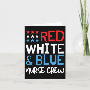 Juli Nurse Crew Scrub Tops Patriotische Krankensch Karte