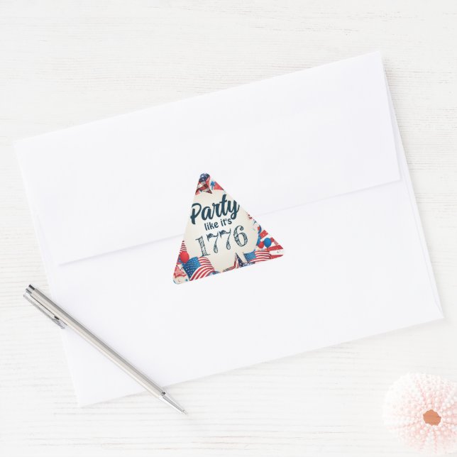 Juli Party Dreieckiger Aufkleber (Umschlag)