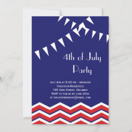Juli Party Einladung mit Chevrons & Flags