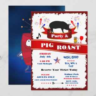 Juli Party Einladung Pig Roast