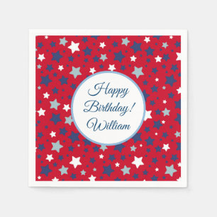 Juli Party Event Personalisiere Rot Blau Serviette
