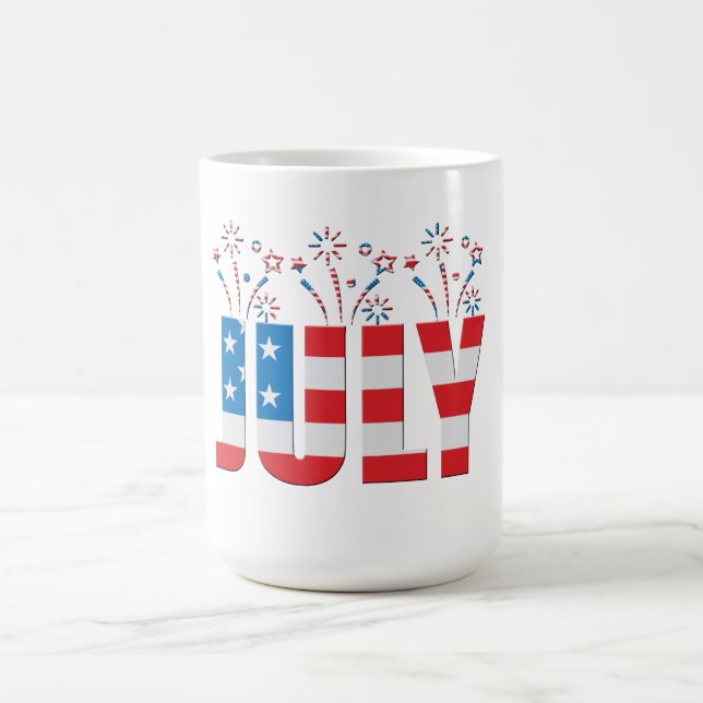 Juli Party Monat US Flagge Kaffeetasse (Mittel)