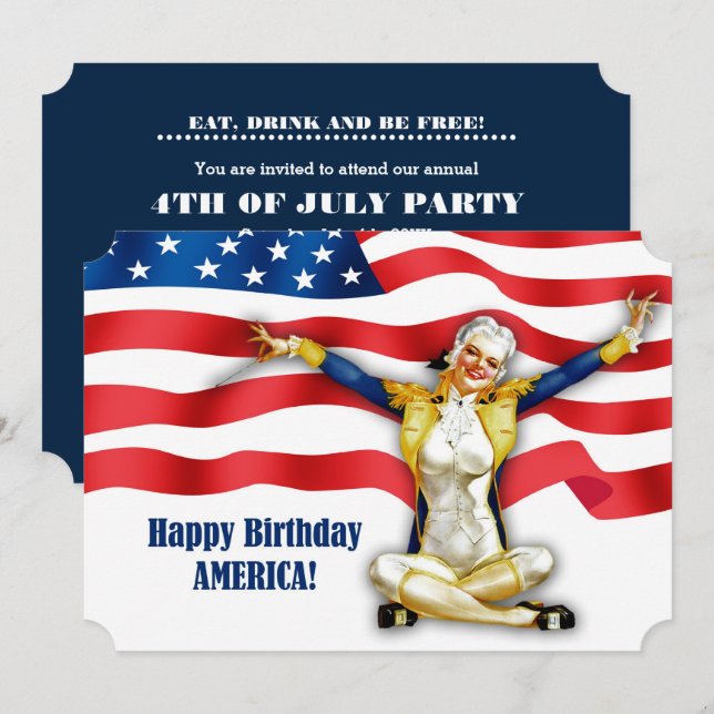 Juli Party | Retro-Button für Veranstaltungen Einladung (Vorne/Hinten)