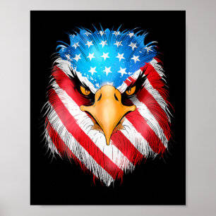 Juli Patriotic Eagle US-amerikanische Fahne Männer Poster