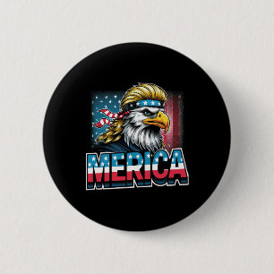 Juli Patriotic Funny Eagle 4. Juli USA Merica Button