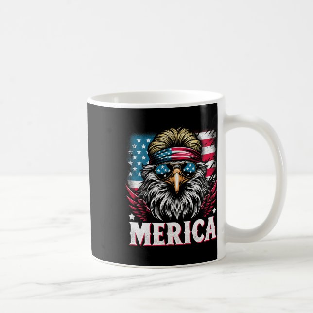 Juli Patriotic Funny Eagle 4. Juli USA Merica Kaffeetasse (Rechts)