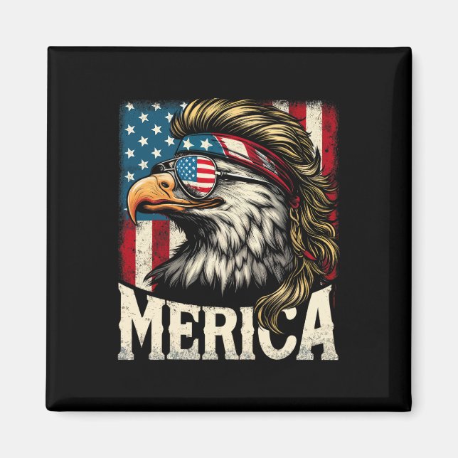 Juli Patriotic Funny Eagle 4. Juli USA Merica Magnet (Vorne)