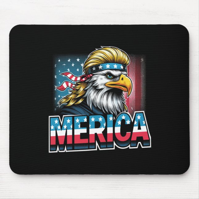 Juli Patriotic Funny Eagle 4. Juli USA Merica Mousepad (Vorne)