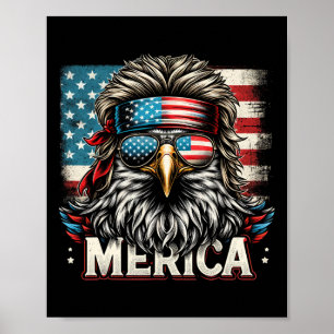 Juli Patriotic Funny Eagle 4. Juli USA Merica Poster