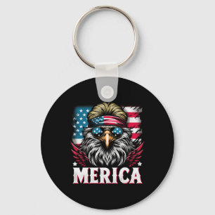 Juli Patriotic Funny Eagle 4. Juli USA Merica Schlüsselanhänger
