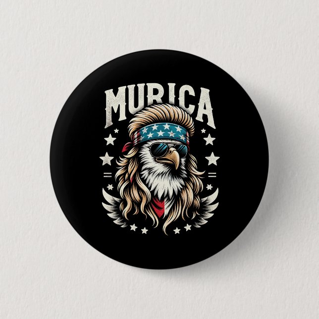 Juli Patriotic Funny Eagle 4. Juli Usa Murica Button (Vorderseite)