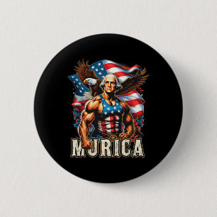 Juli Patriotic Funny George Washington 4. Juli Button