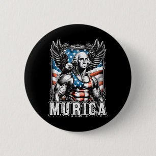 Juli Patriotic Funny George Washington 4. Juli Button