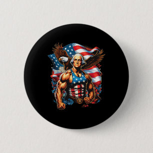 Juli Patriotic Funny George Washington 4. Juli Button