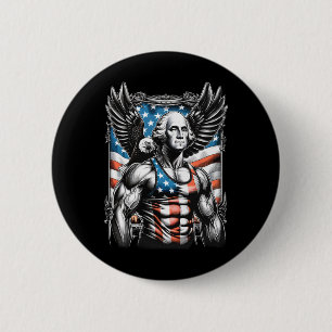 Juli Patriotic Funny George Washington 4. Juli Button