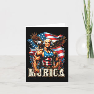 Juli Patriotic Funny George Washington 4. Juli Karte