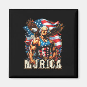 Juli Patriotic Funny George Washington 4. Juli Magnet