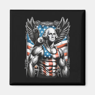 Juli Patriotic Funny George Washington 4. Juli Magnet