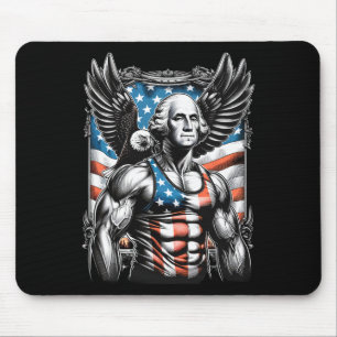 Juli Patriotic Funny George Washington 4. Juli Mousepad