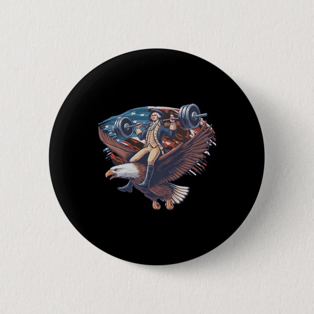 Juli Patriotic Funny George Washington Juli Button (Vorderseite)