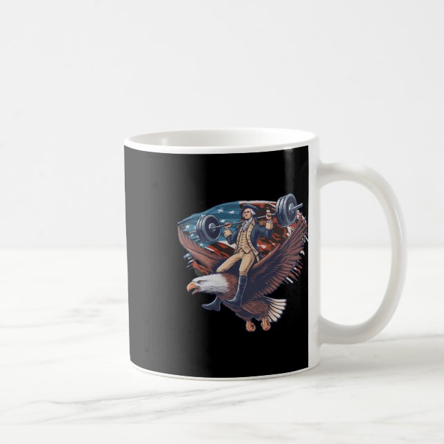 Juli Patriotic Funny George Washington Juli Kaffeetasse (Rechts)