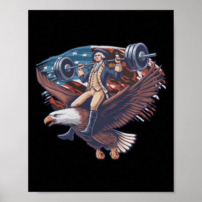 Juli Patriotic Funny George Washington Juli Poster (Vorne)