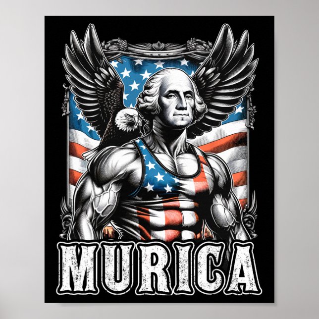 Juli Patriotic Funny George Washington Juli Poster (Vorne)