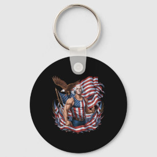 Juli Patriotic Funny George Washington Juli Schlüsselanhänger