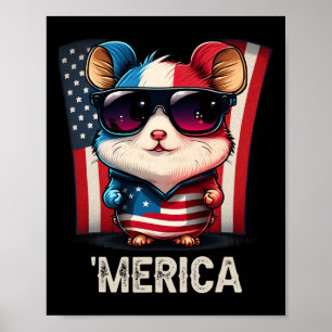 Juli Patriotic Hamster Merica Poster