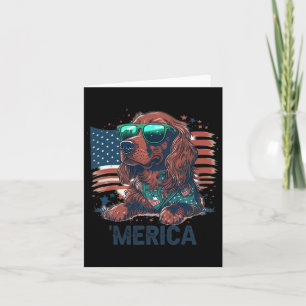 Juli Patriotic Irish Setter Dog Merica Karte