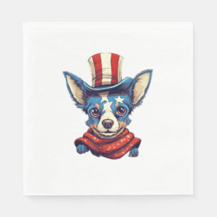 Juli Patriotic Rat Terrier Dog Serviette