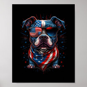 Juli Patriotic Staffordshire Bull Terrier D. Poster