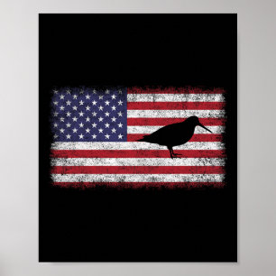 Juli Patriotischer amerikanischer Woodcock-Bird Lo Poster