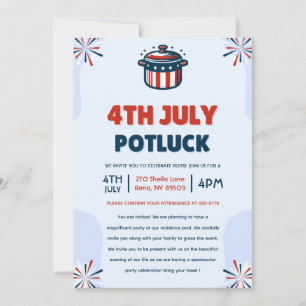 Juli Potluck Party Einladung