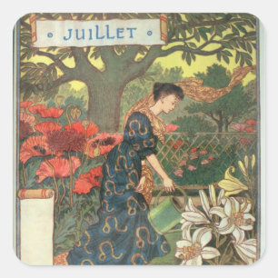 Juli Quadratischer Aufkleber