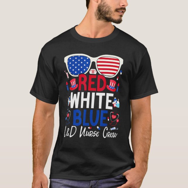 Juli Red White Blue L&D Nurse Crew P T-Shirt (Vorderseite)