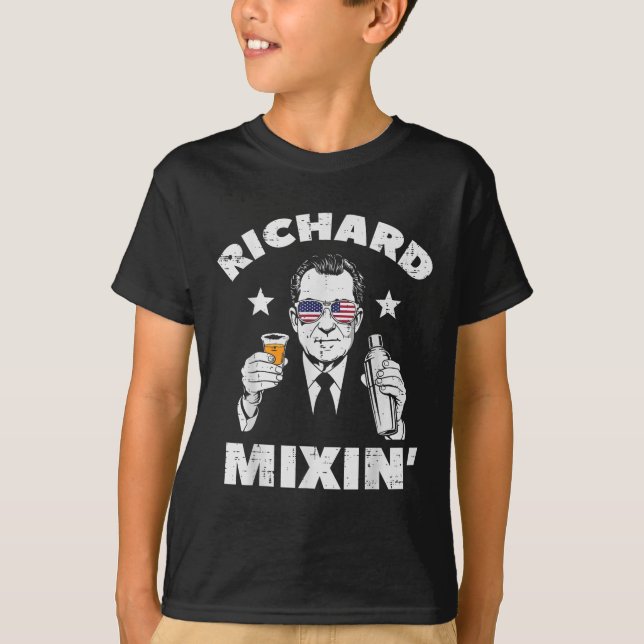 Juli Richard Mixin Nixon Präsident Patriot T-Shirt (Vorderseite)