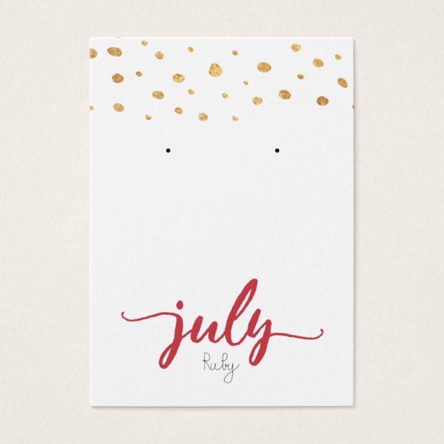 Juli Ruby Birthstone Earring Display Card (Vorderseite)