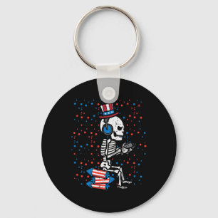 Juli Skeleton Gamer Funny America Jungs Kinder Män Schlüsselanhänger