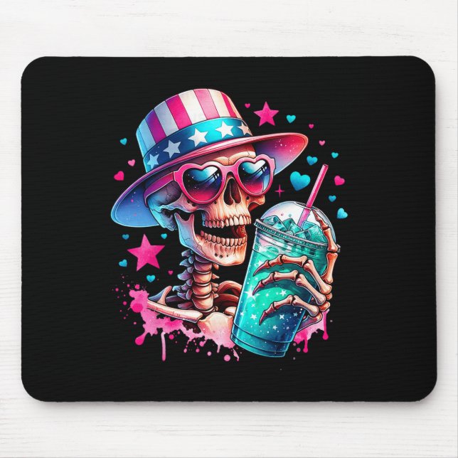 Juli Skeleton Retro Trendy Mama Skull Mama Life Mousepad (Vorne)