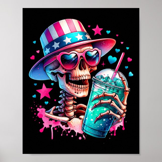Juli Skeleton Retro Trendy Mama Skull Mama Life Poster (Vorne)