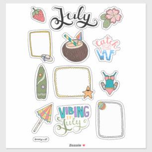 Juli-Sticker-Sheet – Spaß in der Sonne Aufkleber