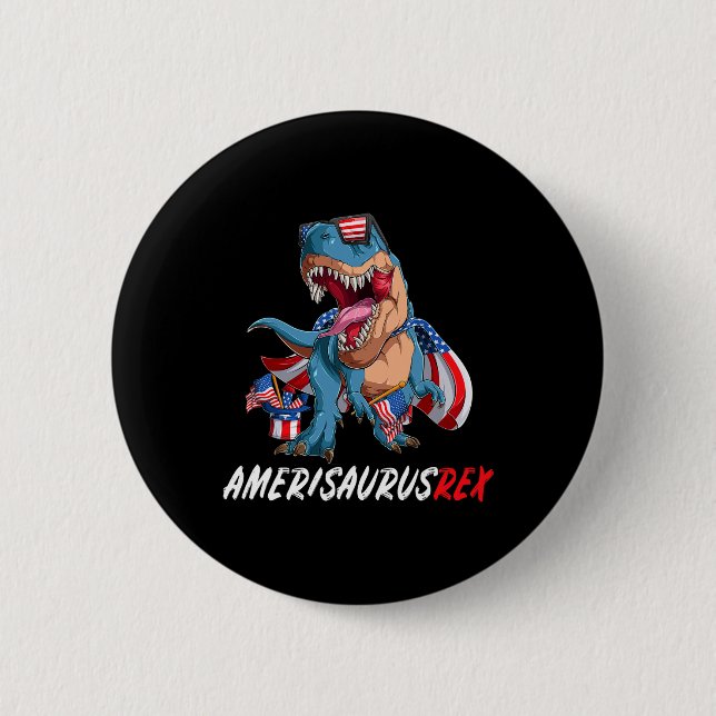 Juli T Rex America Dinosaurier Independence Day P Button (Vorderseite)