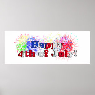 Juli Text mit Fireworks (1) Poster