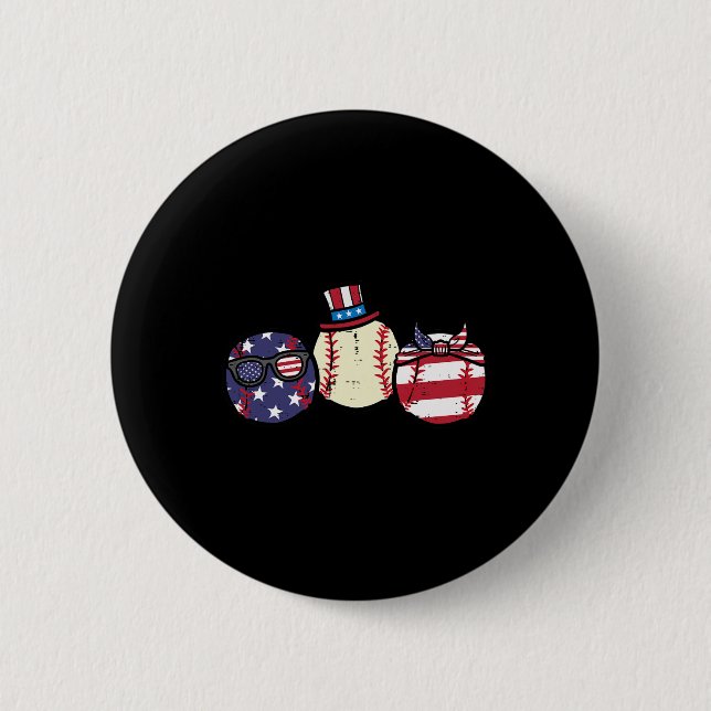 Juli Unabhängigkeitstag im Baseball Amerika Männer Button (Vorderseite)